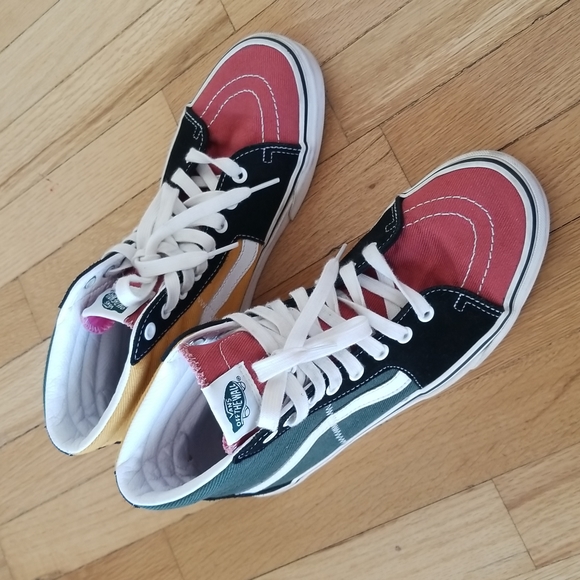 Vans Sk8-Hi Varsity Multi Suede Canvas Blanc De Blanc Leather 41 - Picture 9 of 10